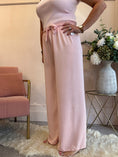 Load image into Gallery viewer, Tie Belt Wide Pant - Pale Pink - Wardrobe By Simone
