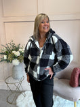 Load image into Gallery viewer, Check Hoody Zip Fleece - Black/White
