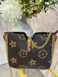 Load image into Gallery viewer, Structured Patterned Chain Bag - Brown/Tan - Wardrobe By Simone
