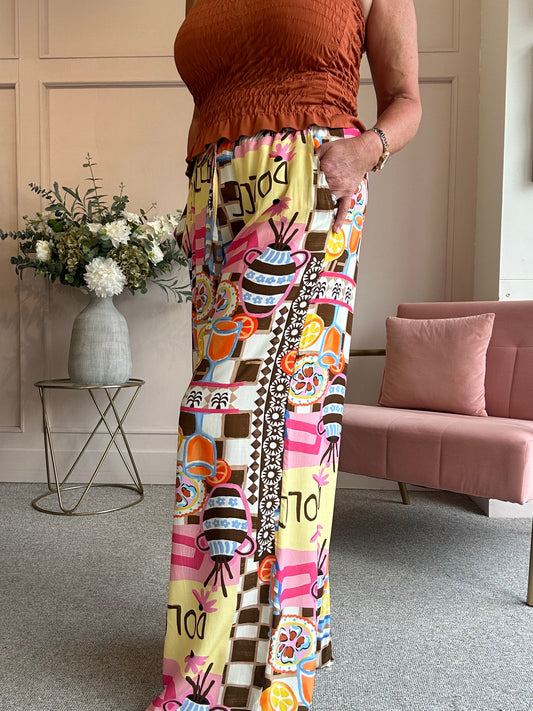 Squeeze of Lemon & Chocolate Pant - Lemon - Wardrobe By Simone