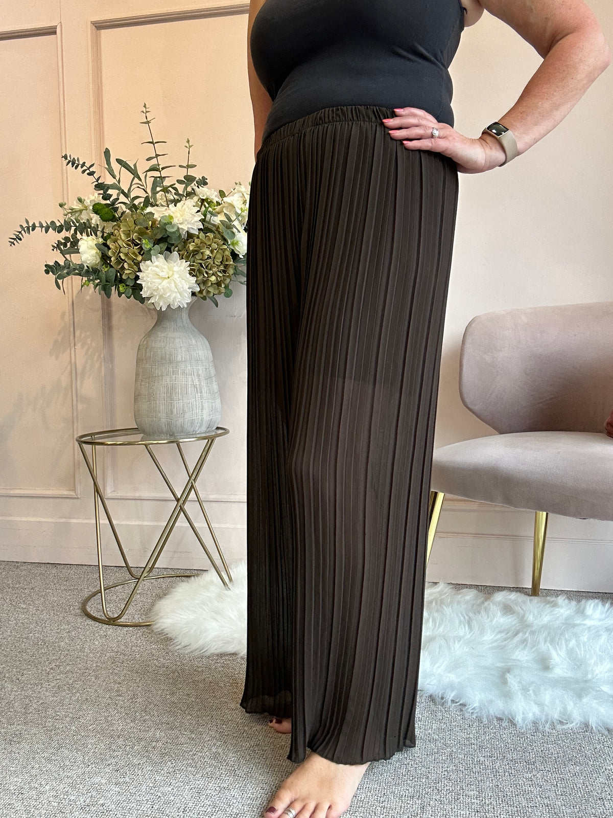 Pleated Pant - Brown