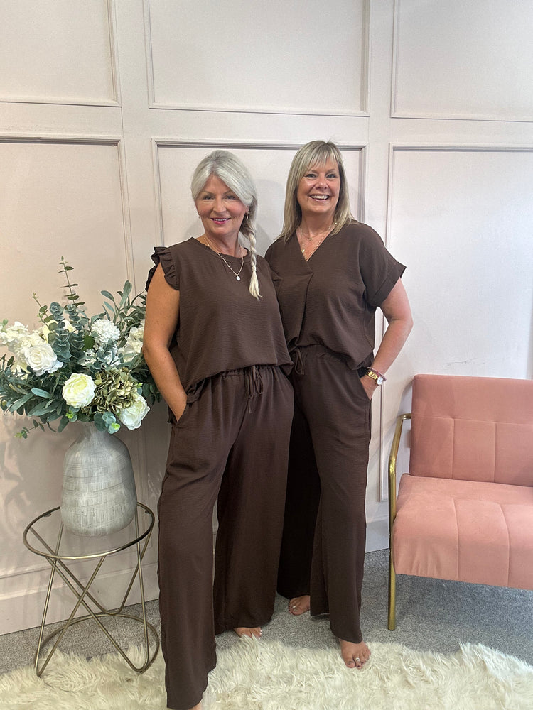 Wide Leg Pant - Brown