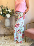 Load image into Gallery viewer, Flower Power Palazzo Pant - Powder Blue/Mix - Wardrobe By Simone

