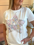 Load image into Gallery viewer, Itsy Bitsy Floral Star T-Shirt - White - Wardrobe By Simone
