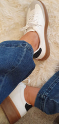 Load image into Gallery viewer, Black Detail & Chunky Sole Trainer - White - Wardrobe By Simone
