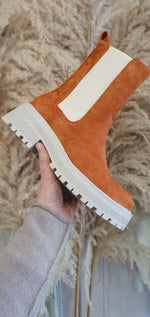 SALE Chunky Boot - Orange/Cream - Wardrobe By Simone