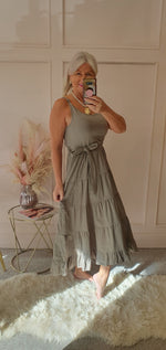 Vest Top & Tiered Skirt Sundress - Taupe - Wardrobe By Simone