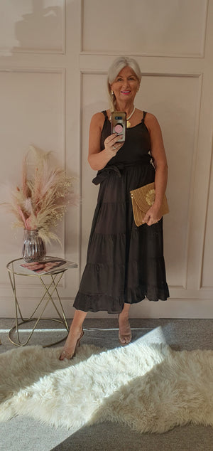 Vest Top & Tiered Skirt Sundress - Brown