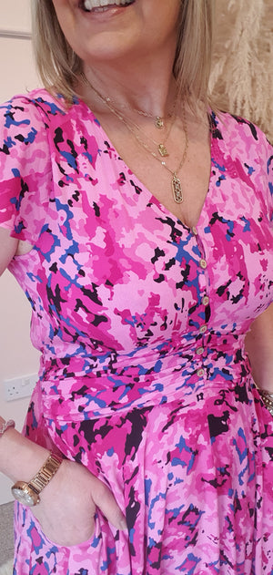 Pretty in Pink Maxi Dress - Pink - Wardrobe By Simone