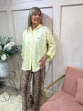Load image into Gallery viewer, White Applique Flower Shirt  - Sunshine Yellow - Wardrobe By Simone
