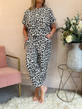 Load image into Gallery viewer, Cheetah Harem Lounge Pant - Black/Brown - Wardrobe By Simone
