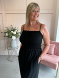Load image into Gallery viewer, Elasticated Bodice & Wide Leg Jumpsuit - Black
