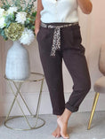 Load image into Gallery viewer, Leopard Tie Pant - Brown
