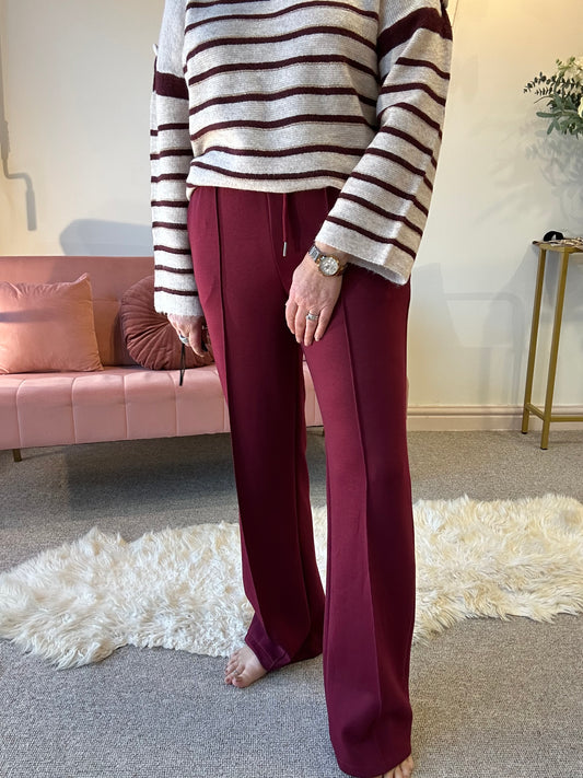 Comfy Wide Leg Lounge Pant - Burgundy