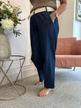 Load image into Gallery viewer, Wide Belted Pant - Denim Blue
