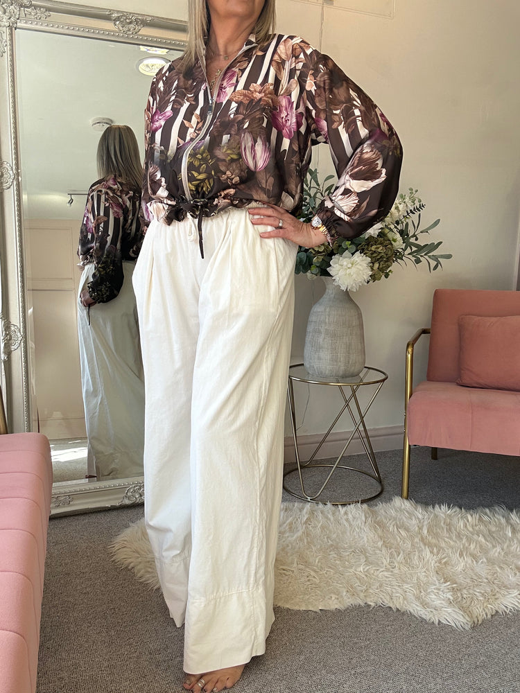 Wide Corduroy Pant - Cream