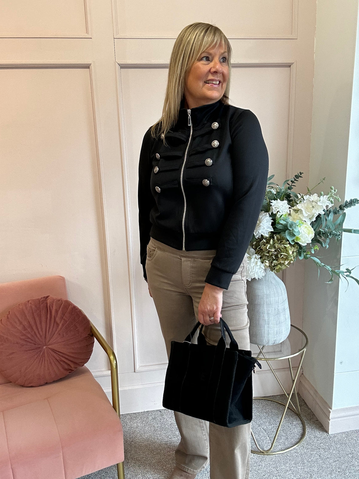 Military Lounge Jacket - Black - Wardrobe By Simone