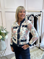 Stylish Vintage Floral Edged Jacket/Cardi  - Cream