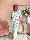 Load image into Gallery viewer, Polka Dot Shirt Pant Set - Mint/Brown - Wardrobe By Simone
