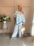 Load image into Gallery viewer, Handkerchief Style Top & Trouser Set - Blue/Yellow One size
