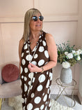 Load image into Gallery viewer, Maxi Bold Spot Dress - Brown/White - Wardrobe By Simone
