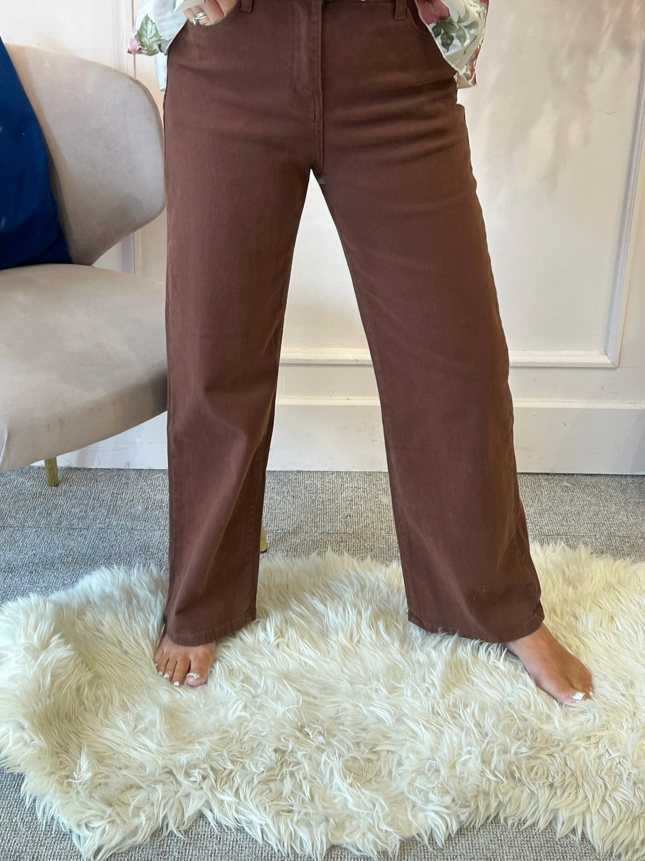 Voggo straight leg jeans - Brown - Wardrobe By Simone