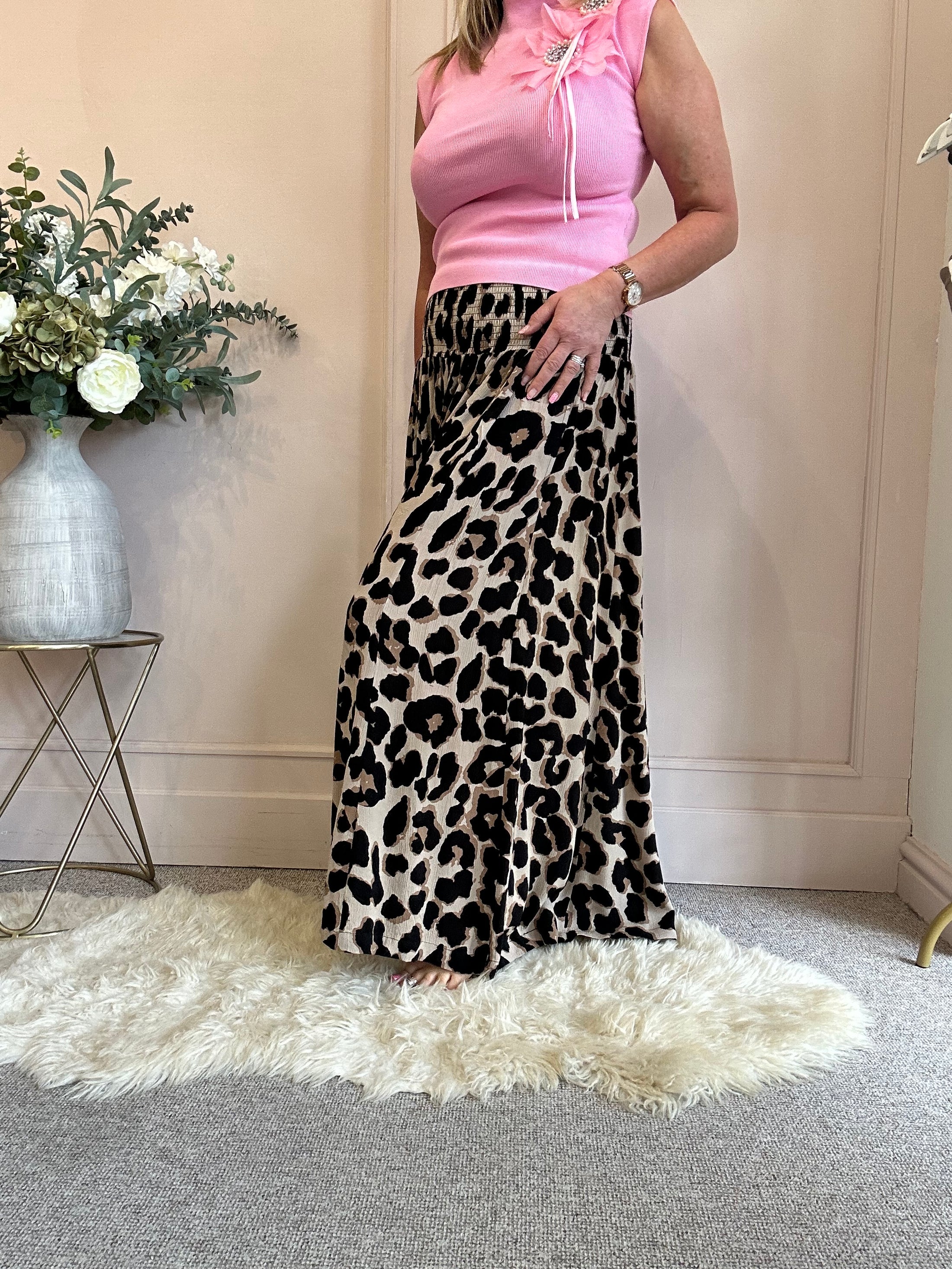 Leopard Trouser - Wide Leg