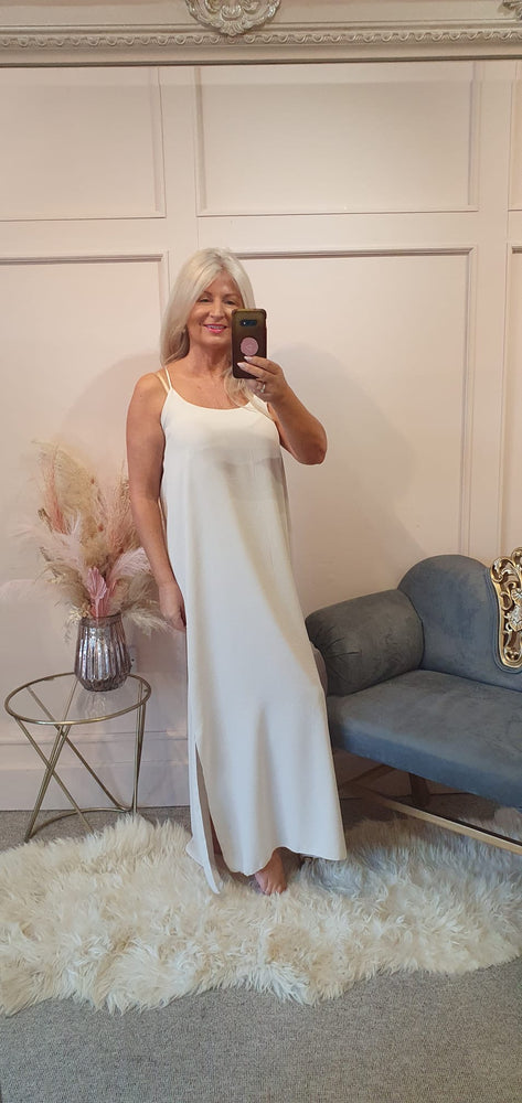 Strappy Maxi Sundress - Light Beige - Wardrobe By Simone