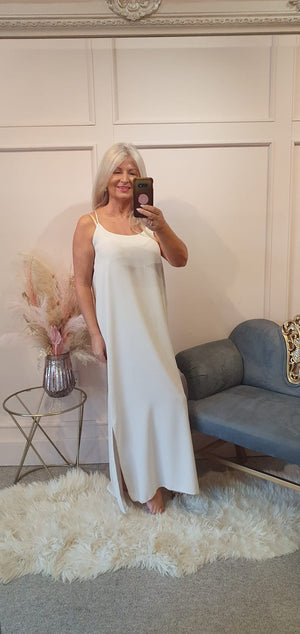Strappy Maxi Sundress - Light Beige - Wardrobe By Simone