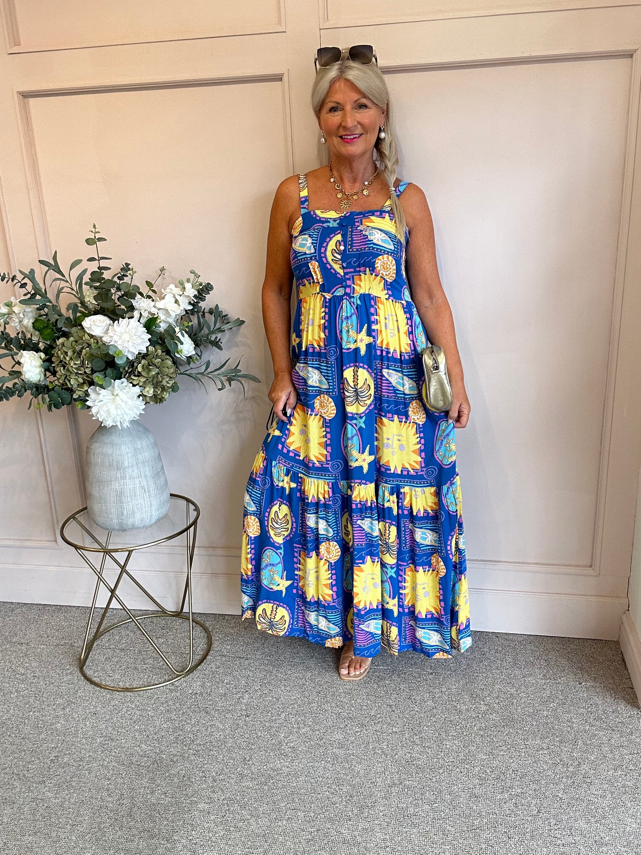 Sun At The Seaside Sundress - Electric Blue - Wardrobe By Simone