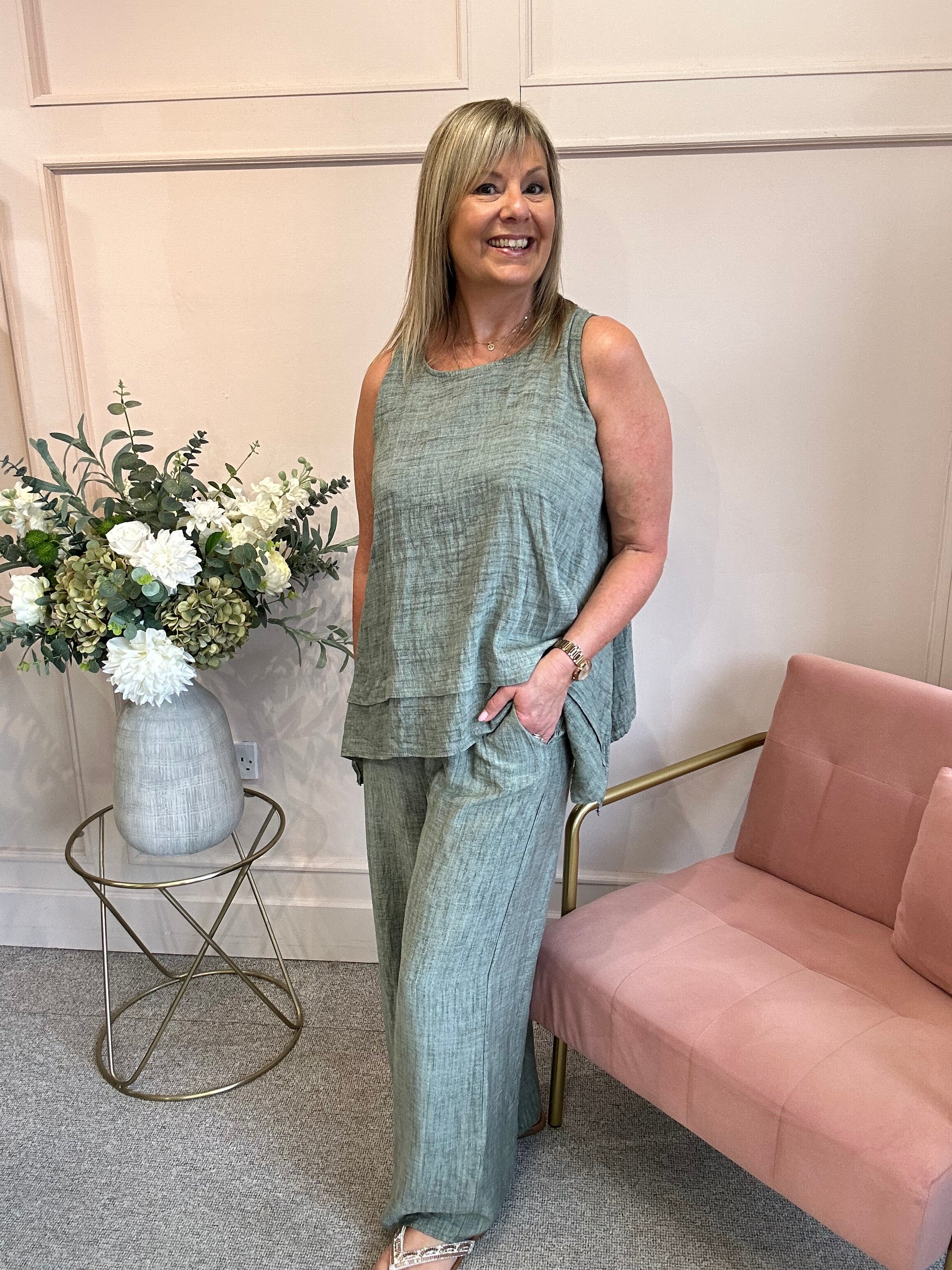 Sleeveless Top - Light Khaki