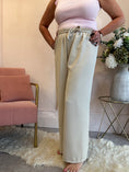 Load image into Gallery viewer, Tie Belt Wide Pant - Beige - Wardrobe By Simone
