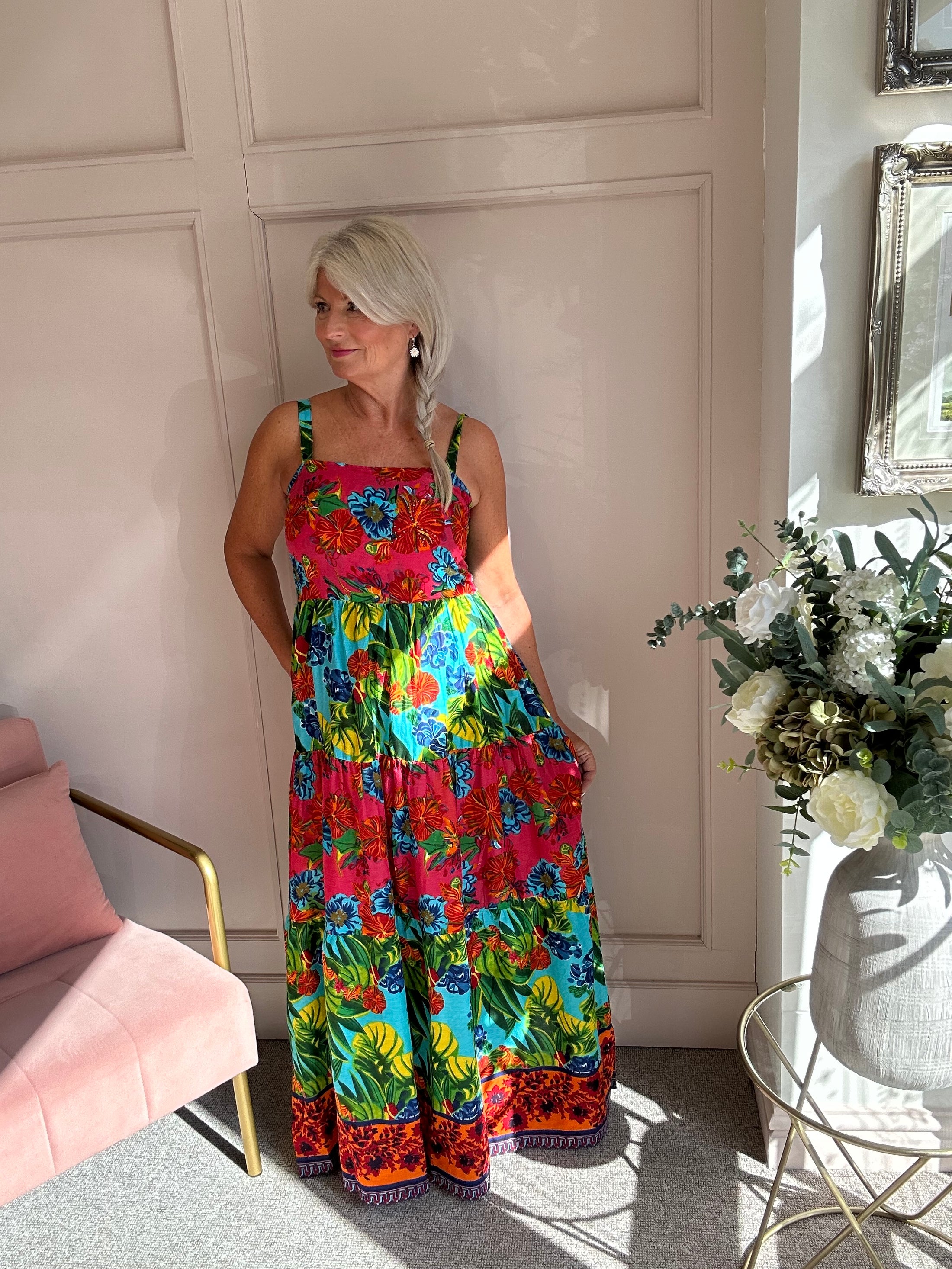Tropical Vibes Maxi Dress - Multi Colour - Wardrobe By Simone