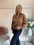 Load image into Gallery viewer, Suedette Zip Jacket - Golden Brown
