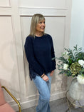 Load image into Gallery viewer, Lace Edge Jumper - Navy
