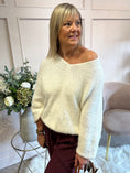 Load image into Gallery viewer, V Neck Knit Jumper - Cream

