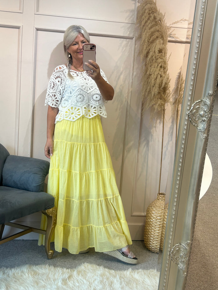 Gypsy Maxi skirt - Pale Yellow