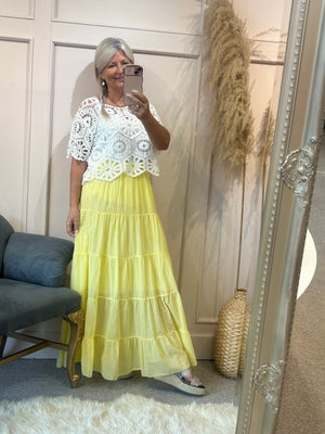 Gypsy Maxi skirt - Pale Yellow