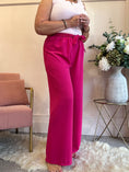 Load image into Gallery viewer, Tie Belt Wide Pant - Cerise Pink - Wardrobe By Simone

