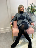 Load image into Gallery viewer, Jumper And Skirt Knitted Set - Navy/Grey
