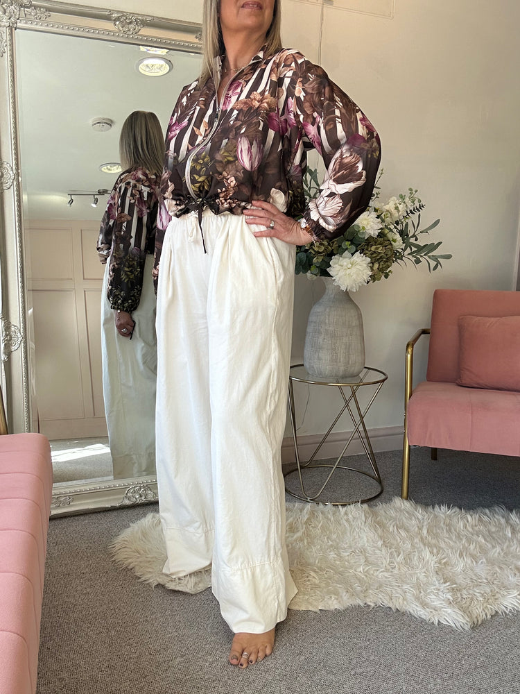 Wide Corduroy Pant - Cream