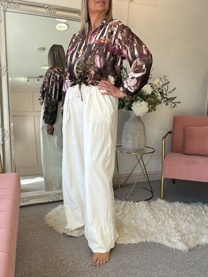 Wide Corduroy Pant - Cream