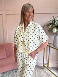 Load image into Gallery viewer, Polka Dot Shirt Pant  Set - Lemon/Brown - Wardrobe By Simone
