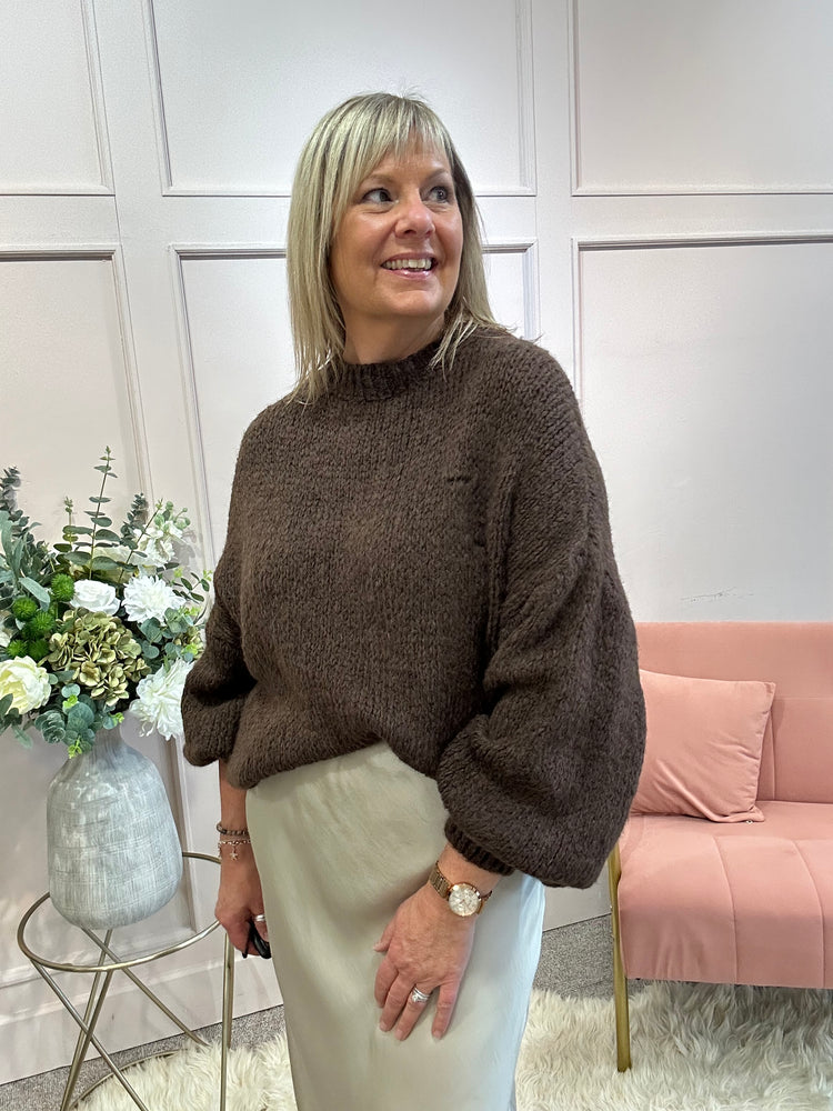 Chunky Knitted Jumper - Brown