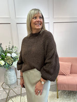 Chunky Knitted Jumper - Brown