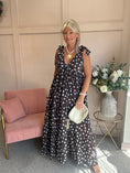 Load image into Gallery viewer, Spotty Dotty Dress - Brown/Soft Blue - Wardrobe By Simone
