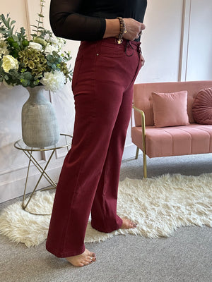 Super Cool Wide Jean - Burgundy