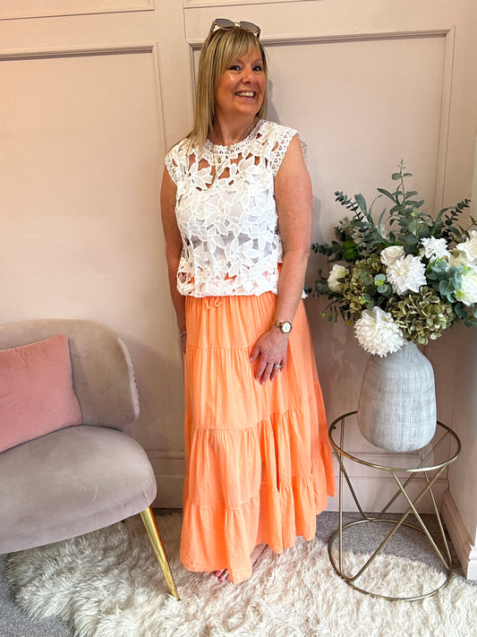 Gypsy Maxi Skirt - Orange - Wardrobe By Simone