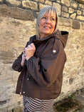 Load image into Gallery viewer, Short Hooded Jacket - Brown
