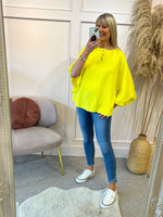 Loose Fitting Mid Sleeve Top - Yellow